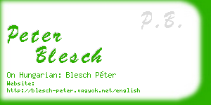 peter blesch business card